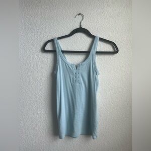 Aerie Light Blue Henley Tank Top